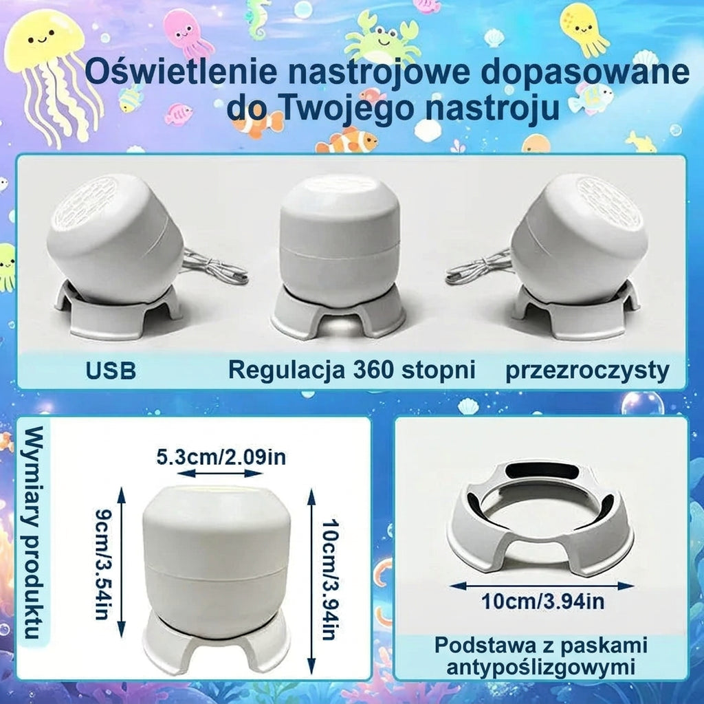 Świąteczny Projektor LED 360° – Obracająca się Lampa Projekcyjna USB do Dekoracji Ścian i Sufitów w Sypialni na Boże Narodzenie 🎄